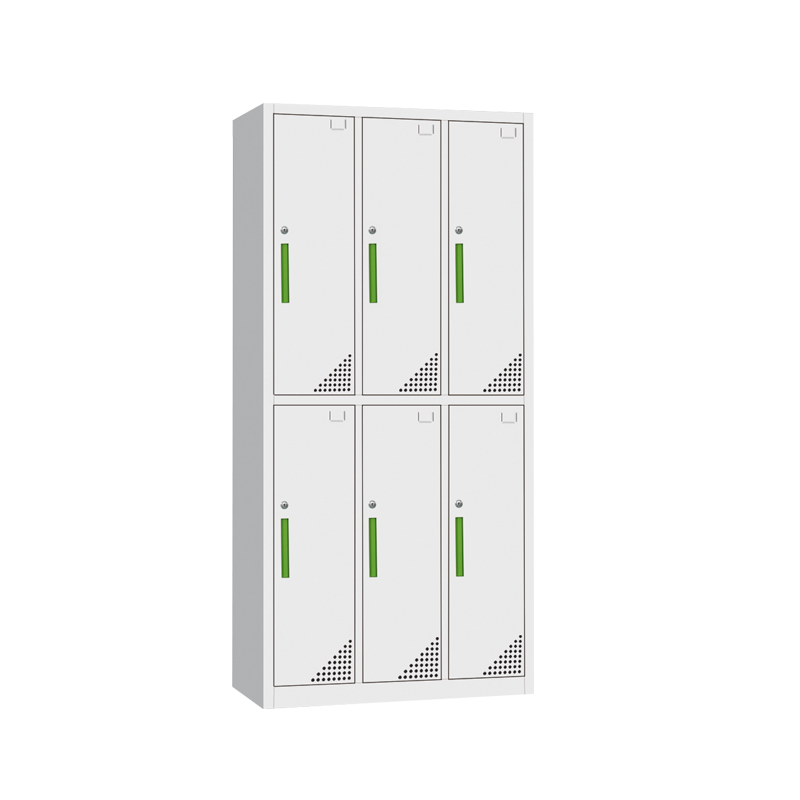 6 door lateral steel locker with colorful