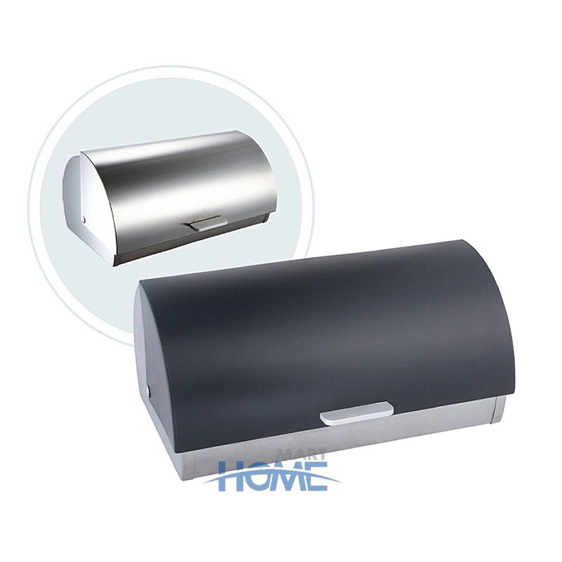 Kitchen Stainless Steel Metal Bread Bin Box Storage Bin Food Container with Roll up Lid for Loaves, Homemade Bread, Pastries