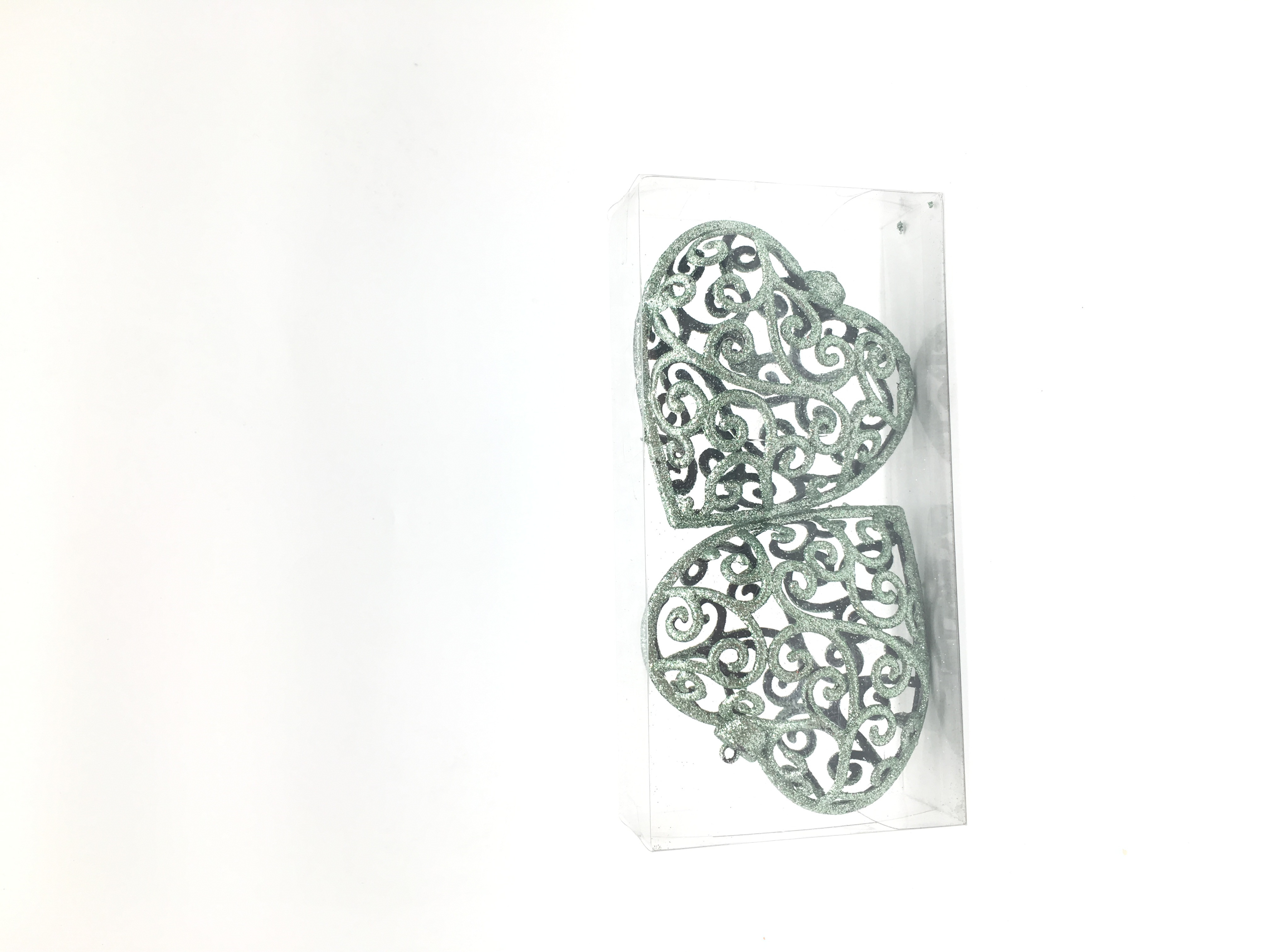 X-MAS S/2 10CM mint green and champagne peaceful decorations