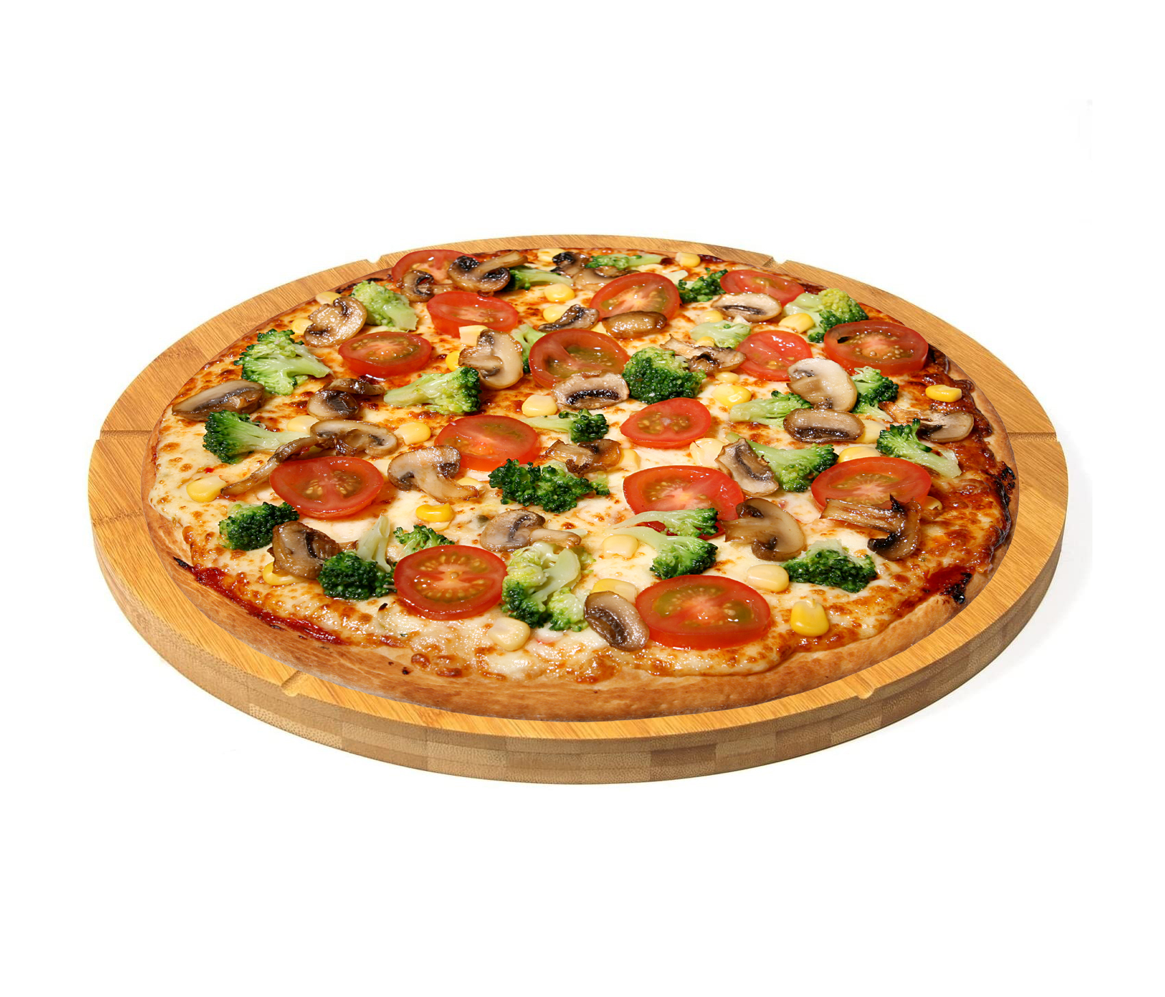 Bamboo Wood Pizza Cake Serving Cutting Board with Cutter