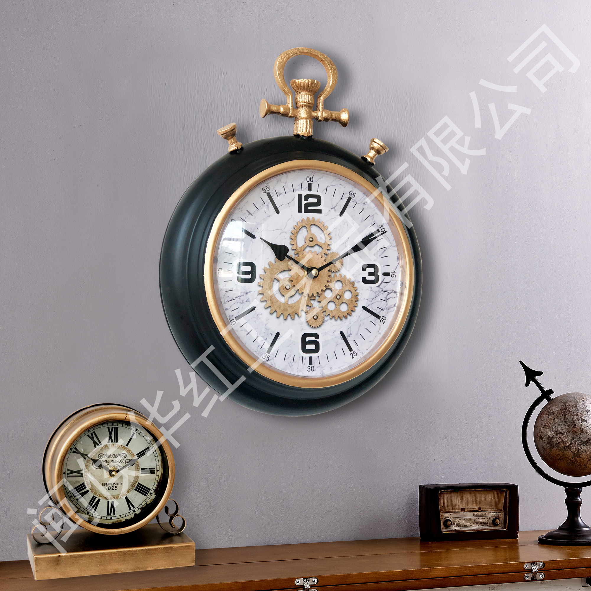 Iron glass clock