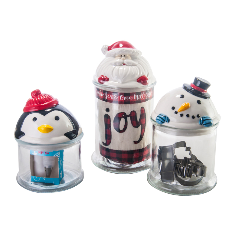 CNG Chrismas gifting holiday glass canister gift bakeware gift