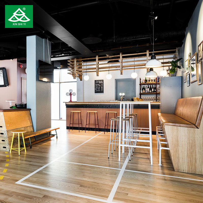 Plywood with veneer with metal legs hotel restaurant furniture set big promotion