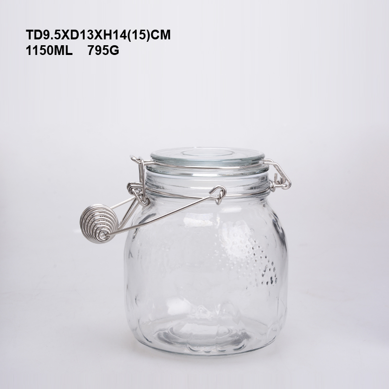 SCIEC 1150ML Glass storage clip jar for kitchen