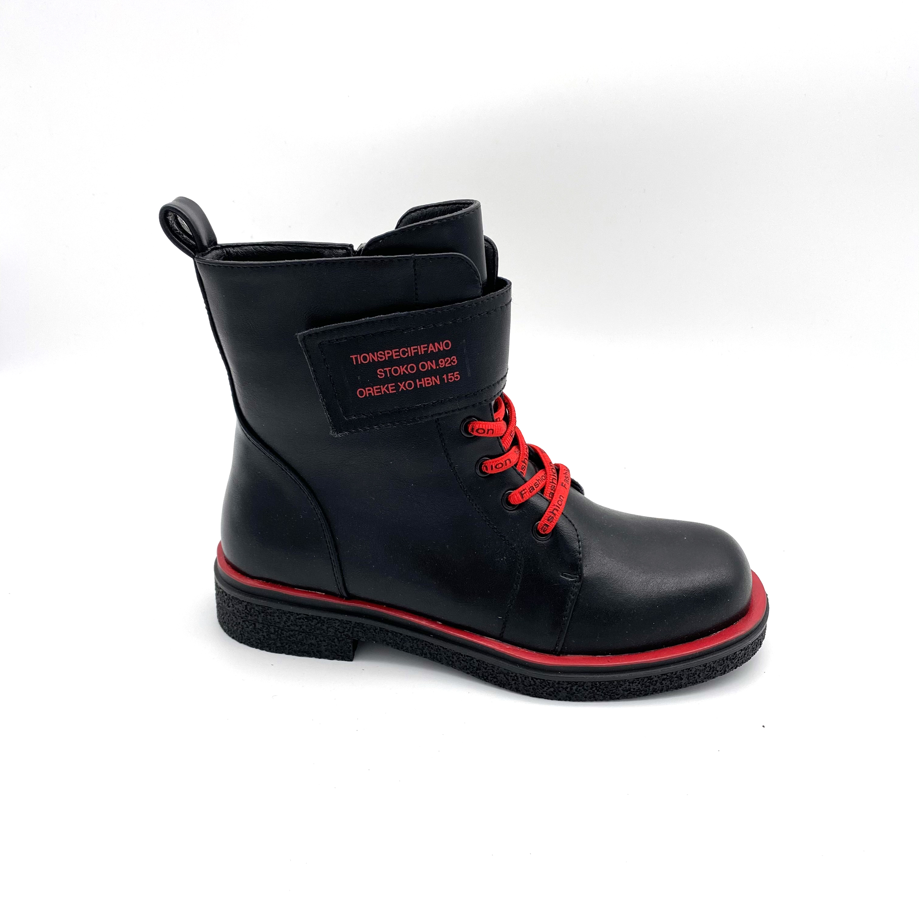 2020 new boys and girls fashion waterproof lacing rubber outsole non-slip black zipper waterproof platform Martin boots
