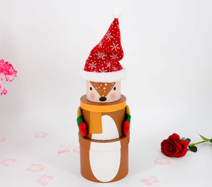 Round Doll Christmas Gift Box 3/Set