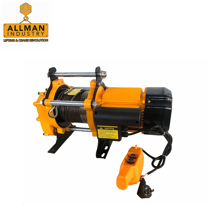 ALLMAN brand 750kg /1500kg 220V 50m Single Phase Small Electric Winch Hoist(AMG-750/1500)
