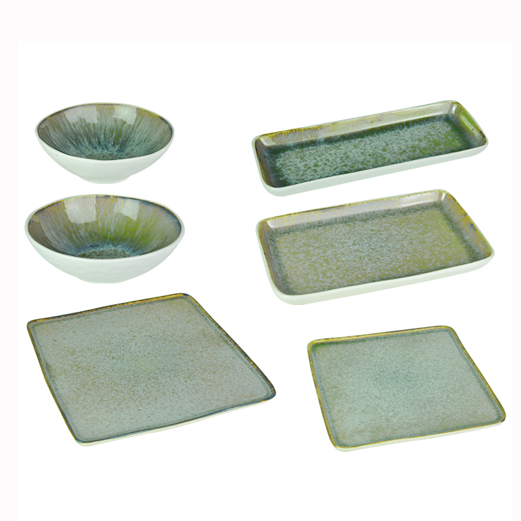 Reactive glaze ceramic bowl