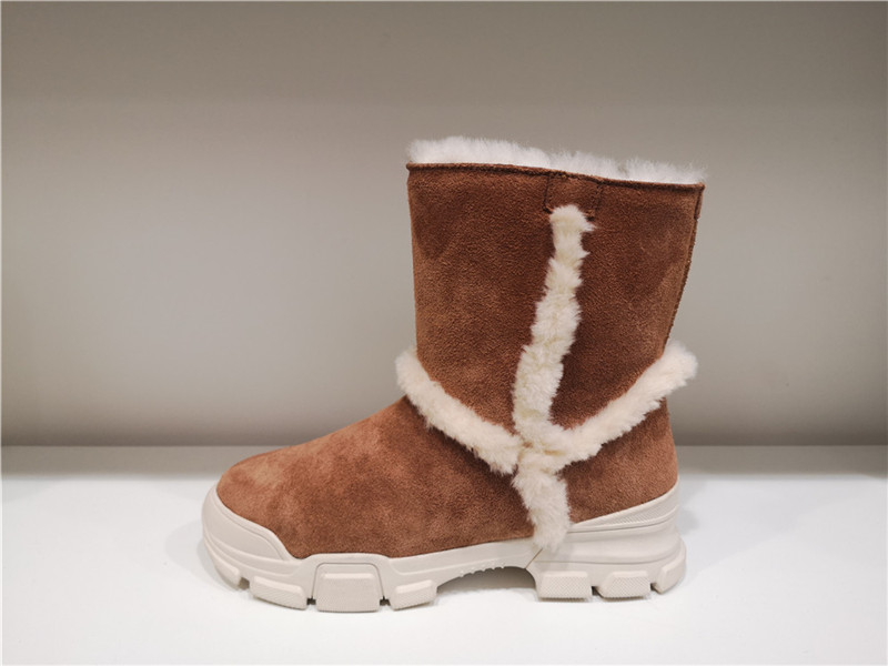 Ladies Fashion Sheepskin/Fake fur Snow Boot Winter shoes Water-Resistant Fashion outsole