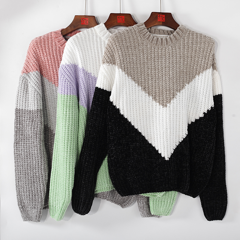 Women's Round Neck Knitted Sweater