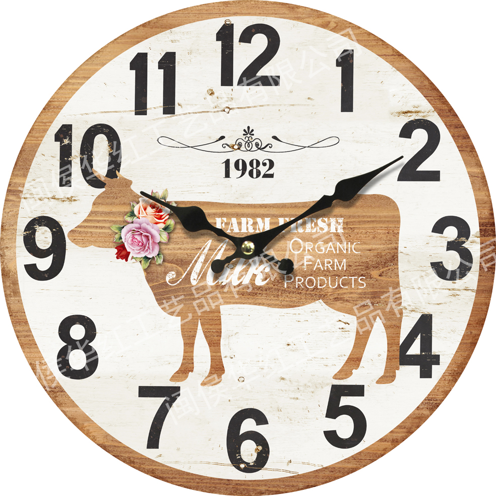 34cm wooden clock