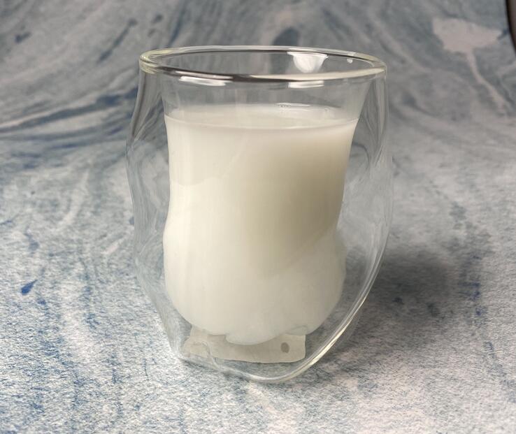 Cute Inner Wave Design High Borosilicate Double wall milk cup for children using Reach Standard