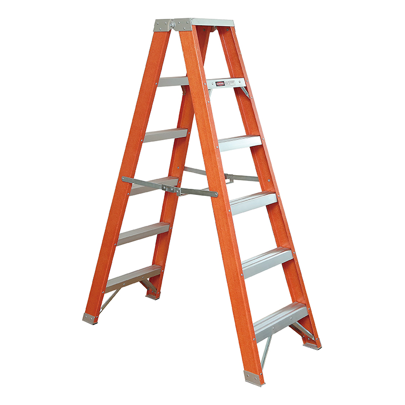 6 Double sides fiberglass step ladder