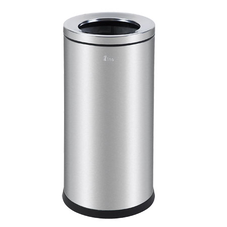 Stainless Steel Ground barrel Silver brushed Trash bin 80L