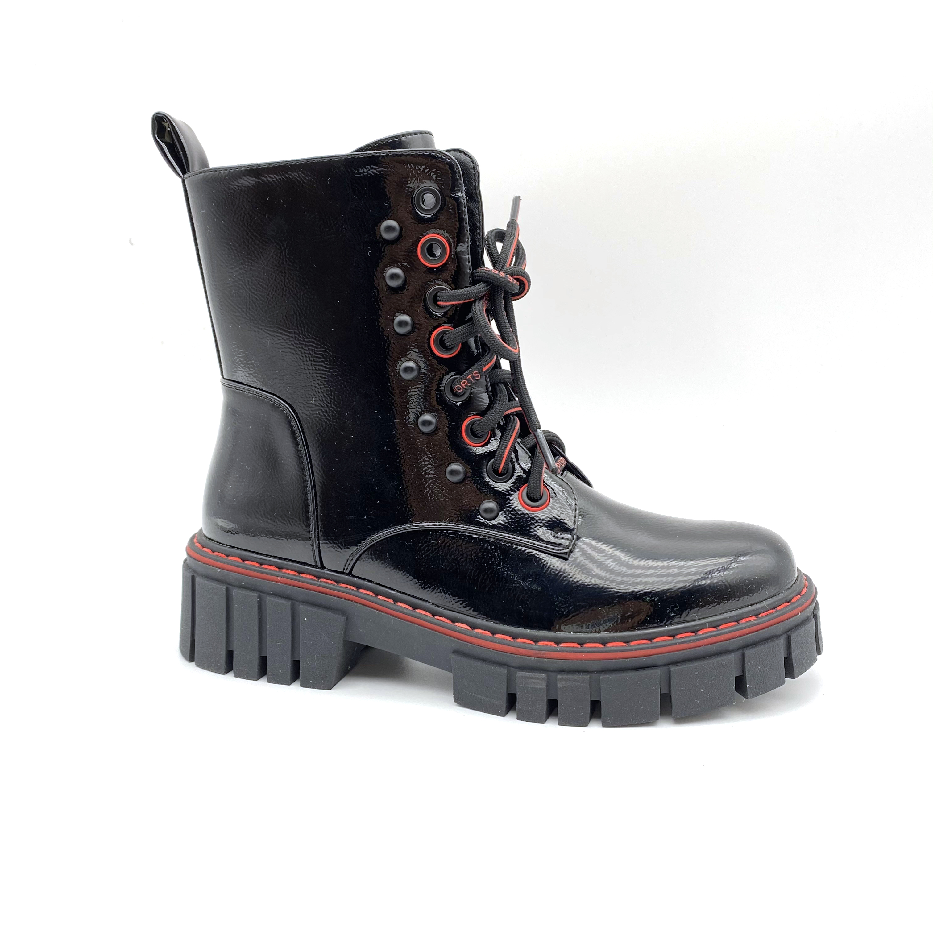 Winter 2020 new boys and girls leather waterproof outdoor lace-up zipper mid-calf black combat boots