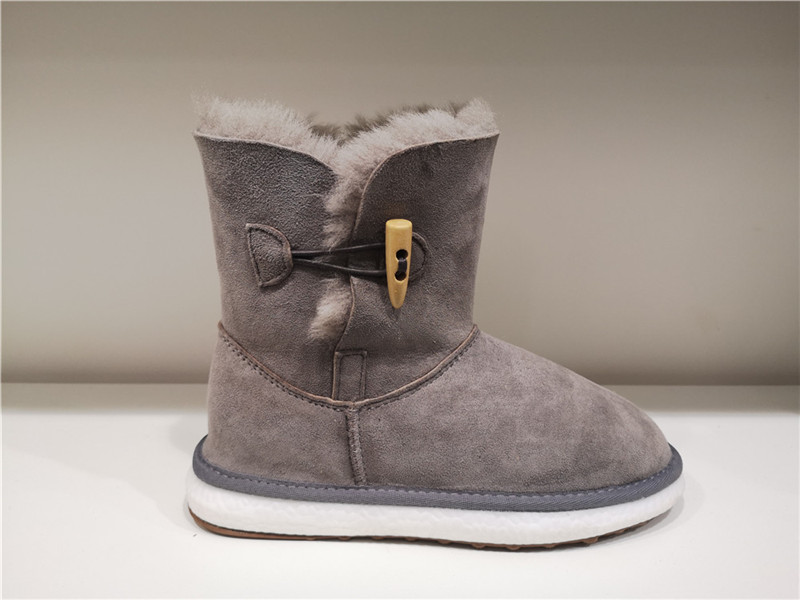 Ladies Fashion Sheepskin/Fake fur Snow Boot Winter shoes Water-Resistant One Button