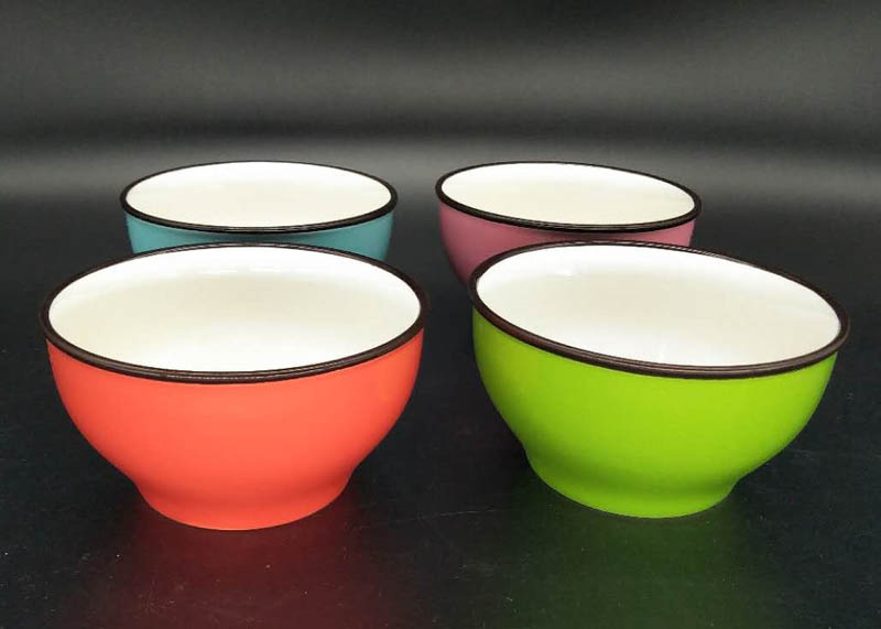 colored glazed porcelain bowl