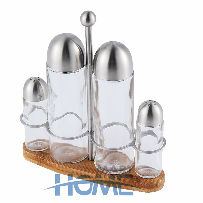 Kitchen Glass Seasoning Bottles Holder Spice Jar Rack