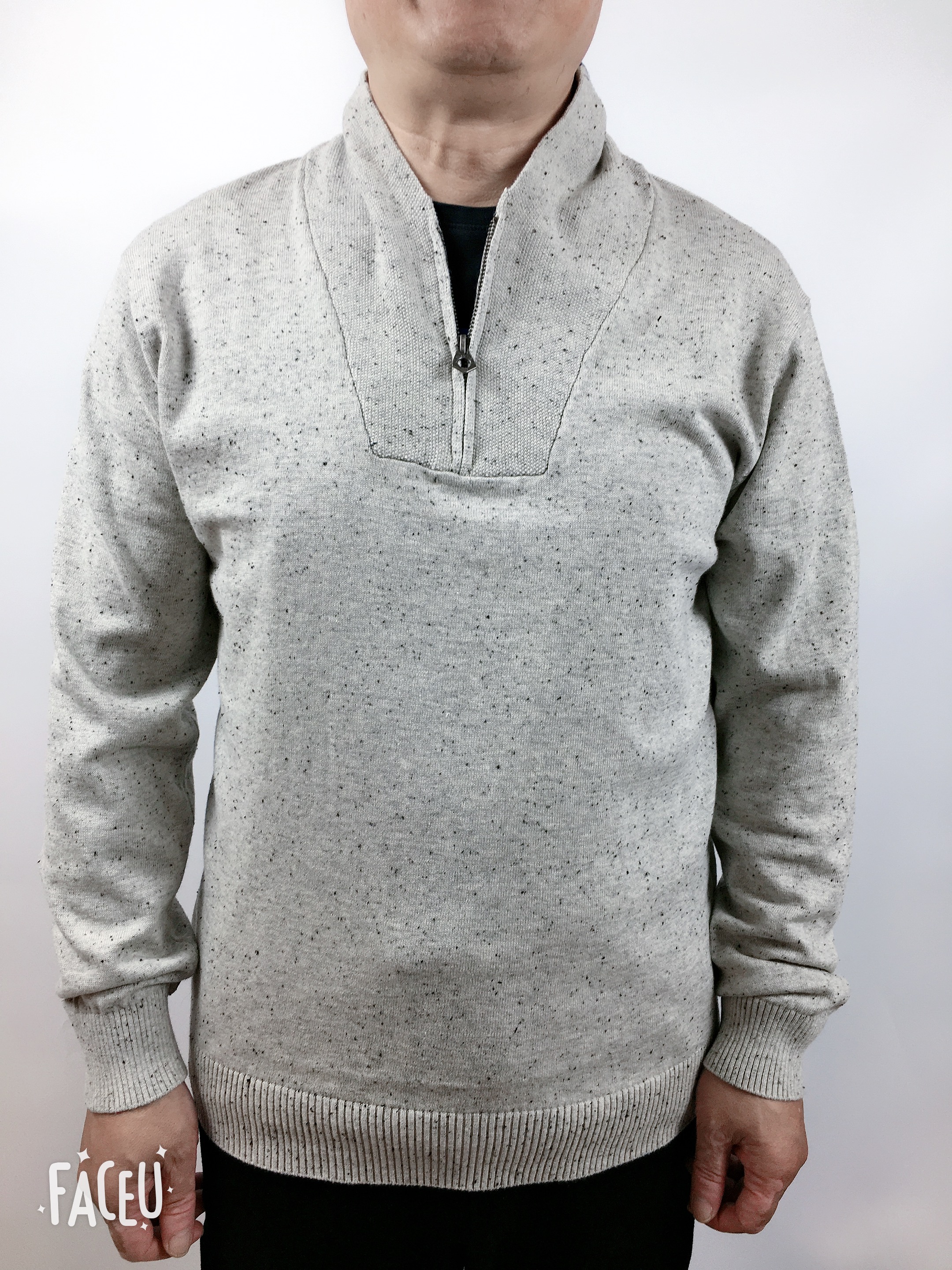 men‘’s half zipped long sleeve pullover