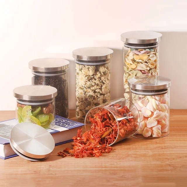 MC6868 High borosilicate glass food storage jar with lid