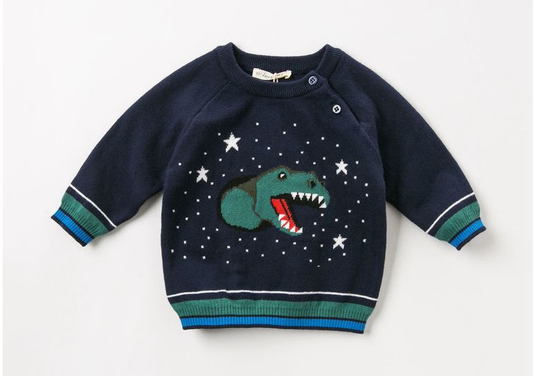 kids'knit sweater-dianosaur