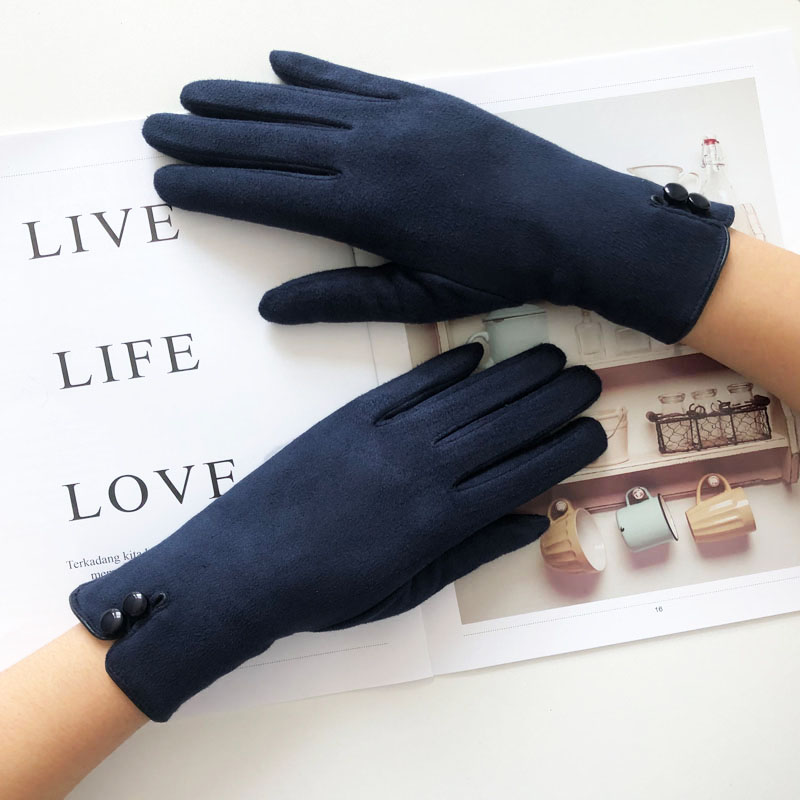 Classical artifical suede gloves for winter warm