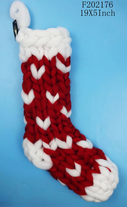 Hand-woven christmas stocking