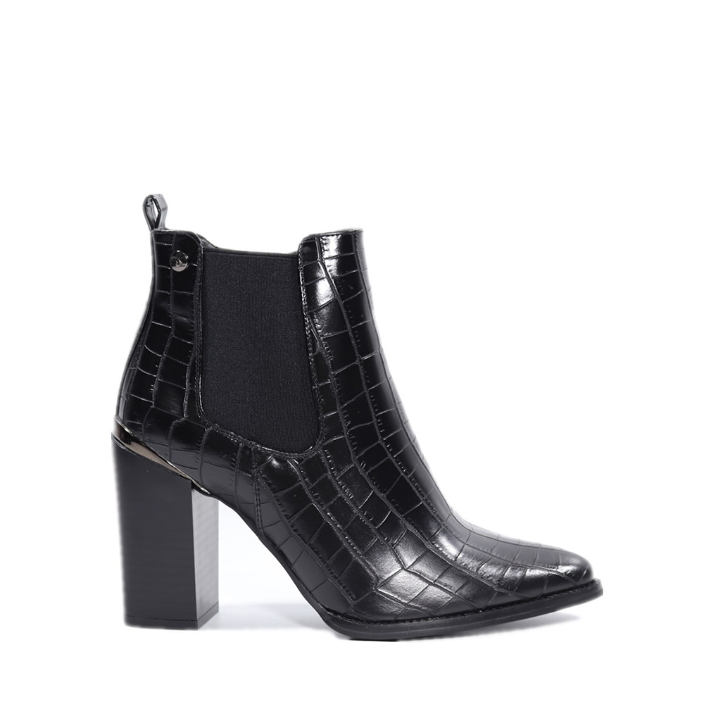 Women Ankle Footwear In Elastic Styles With High Heel Crocodic Pu For Elegant Fashion Female