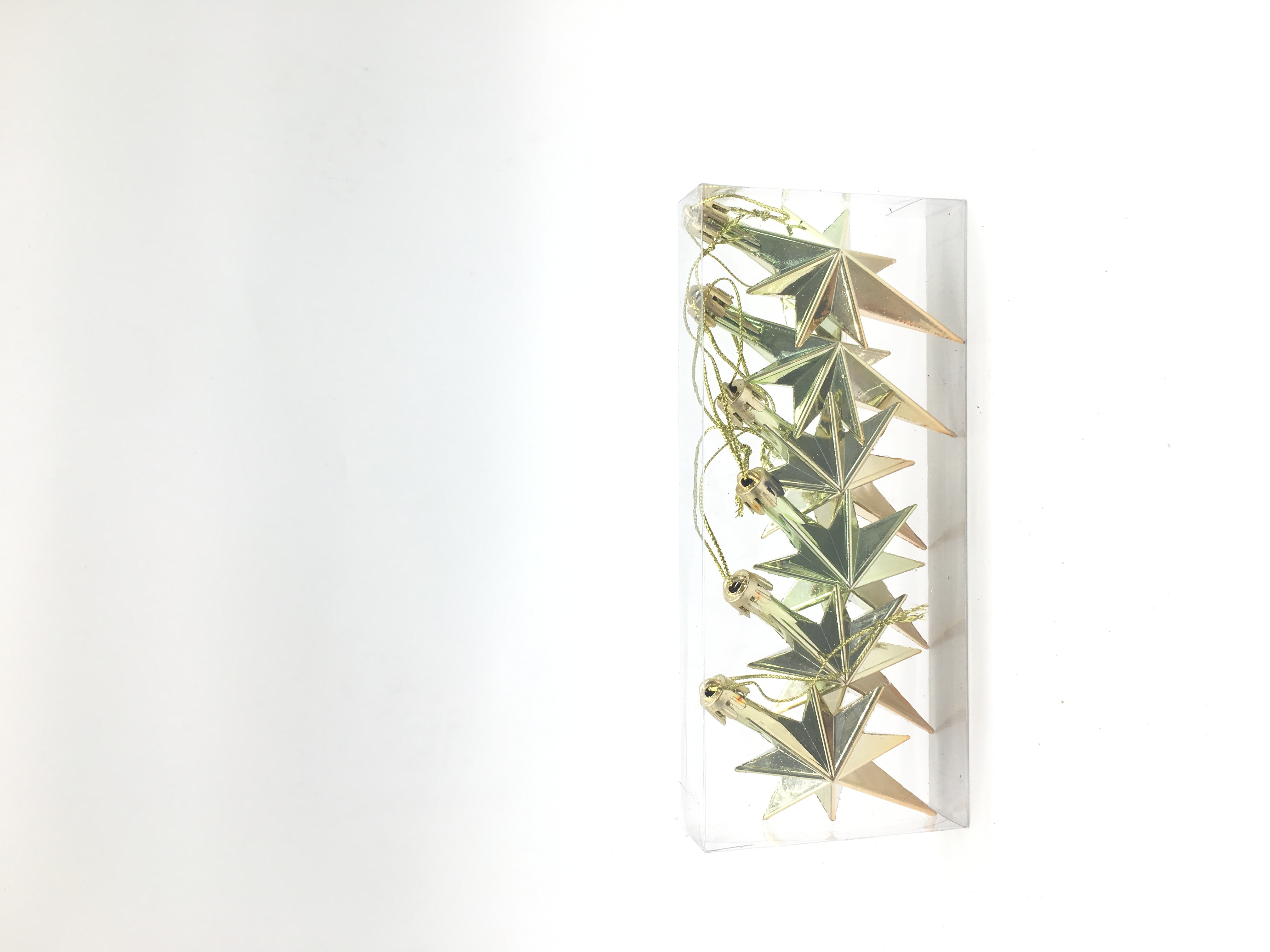 XMAS S/6 8.5CM mint green and champagne latest plastic hanging ornaments