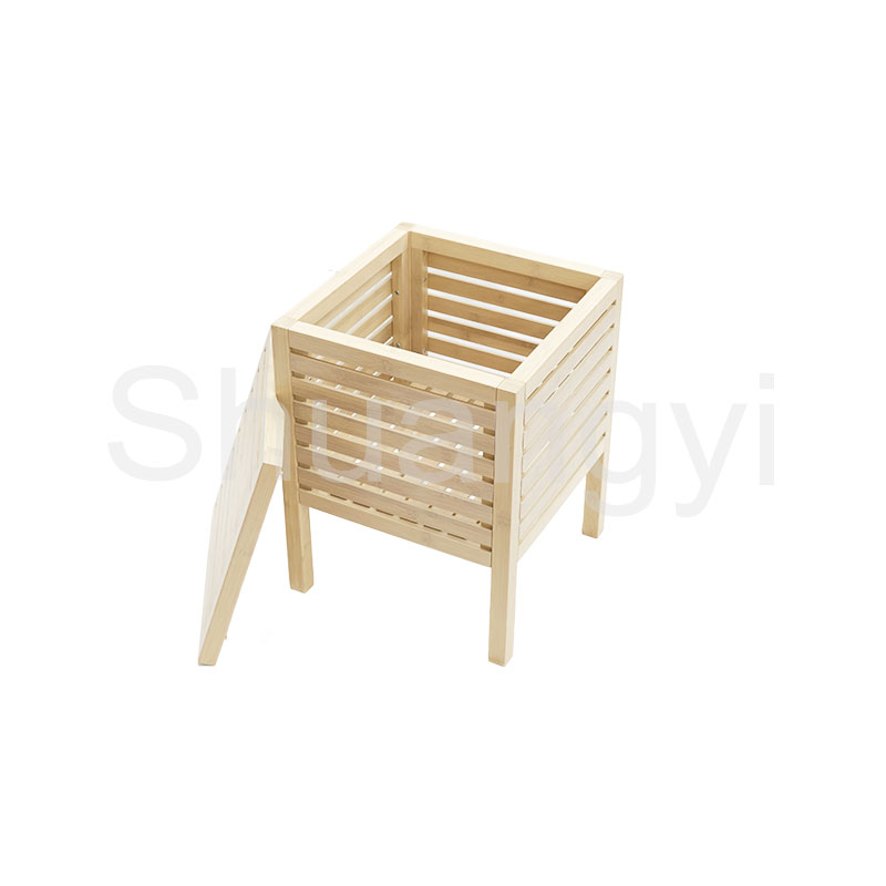 Bamboo bathroom storage stool