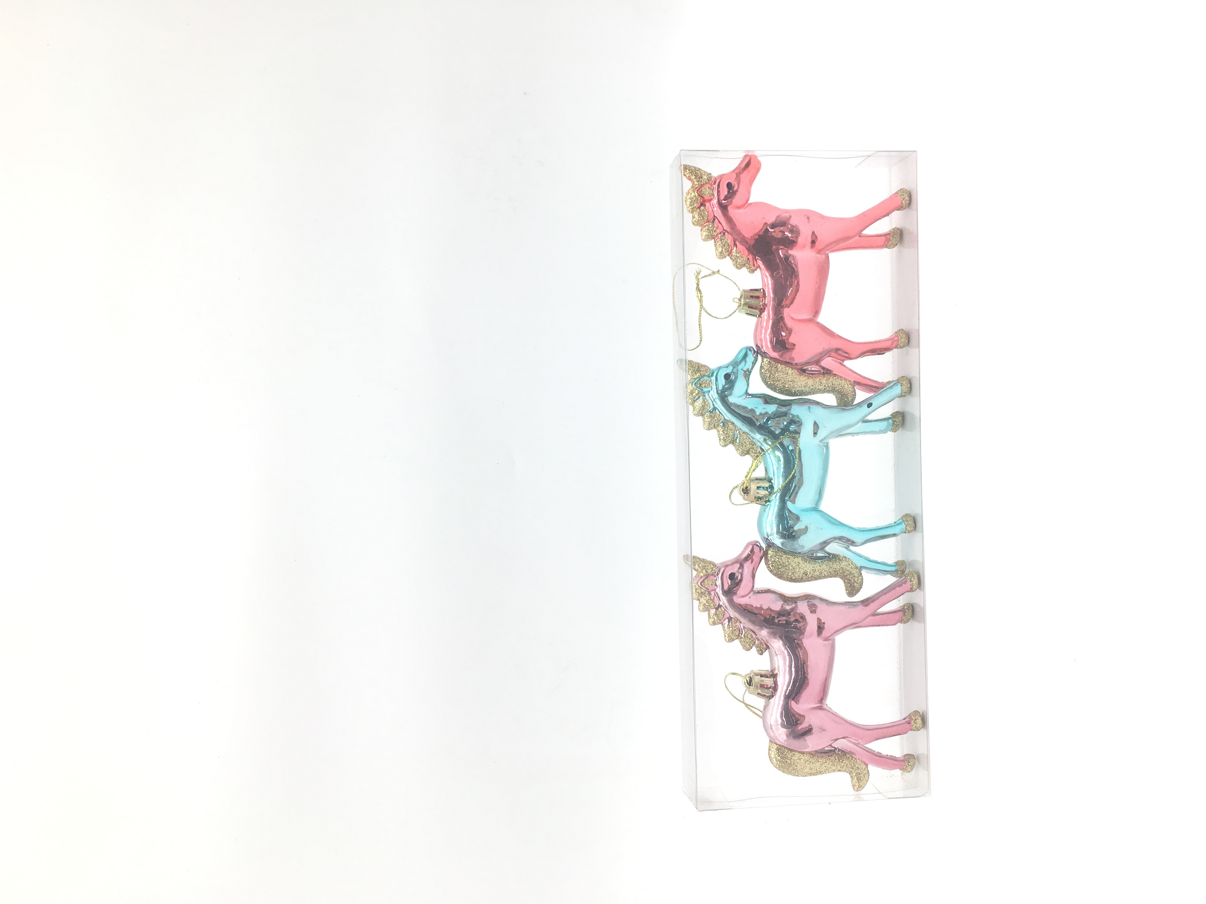 XMAS S/3 9*9CM multi color joyful decorations