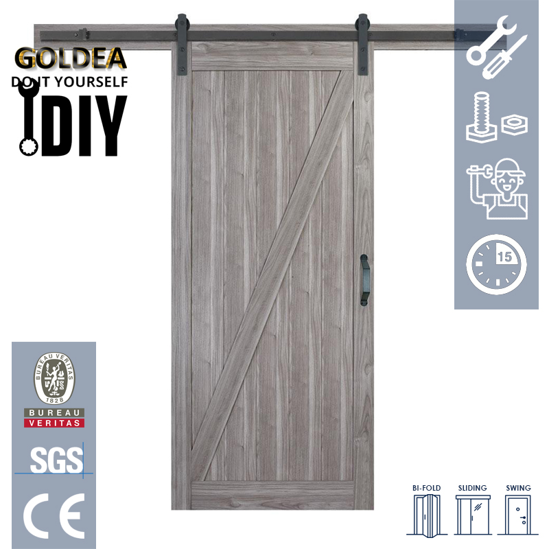 GOLDEA Wooden, Sliding, Barn, Bi-fold, Waterproof, Fire-rated, Painted, MDF, Melamine