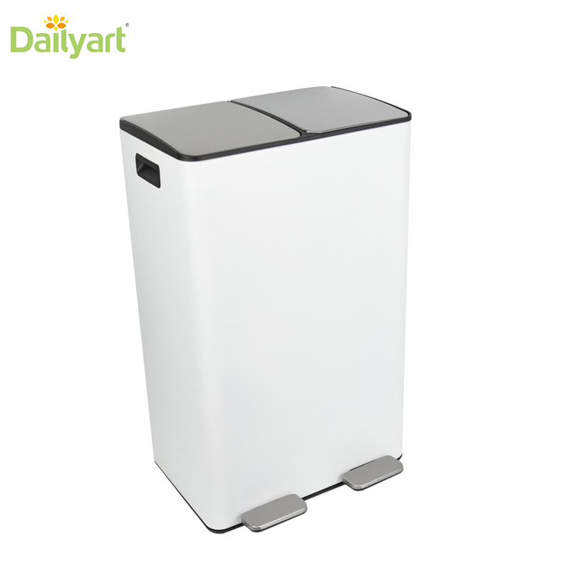 2 compartment stainless steel recycling waste bins