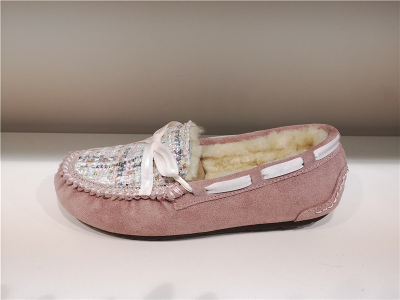 Ladies Moccasin Driving shoes Indoor Outdoor Bootie Slippers Sheepskin Mule/Fake fur Slip on Winter Suede Booties Fabric