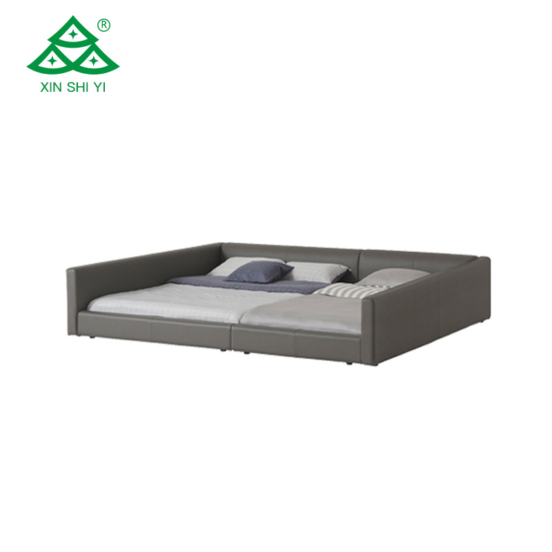 Home bedroom furniture conbination movable leather bed