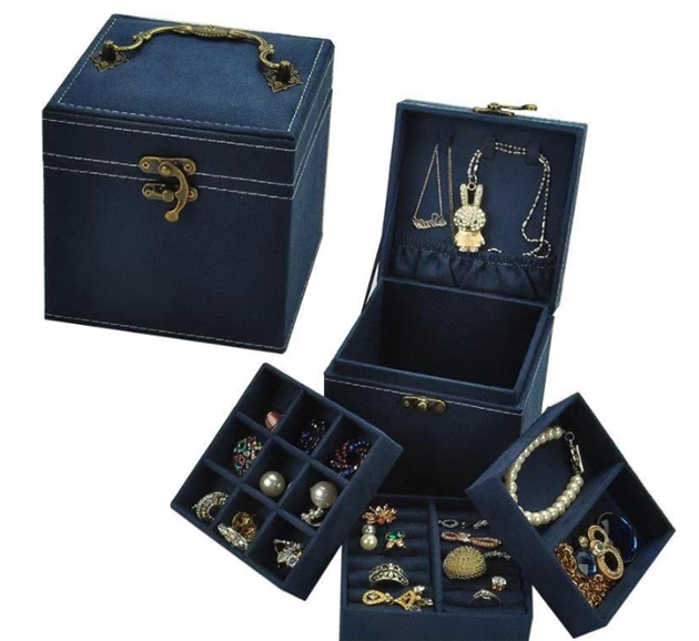 Three Layered Portable Jewelry Organizer Box