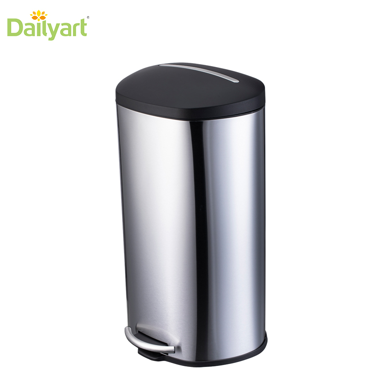 Stainless steel foot pedal garbage bi
