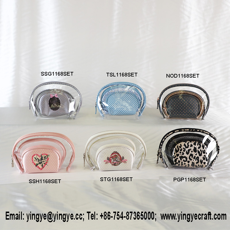 cosmetic bag set, storage set, make-up bag set, pvc bag