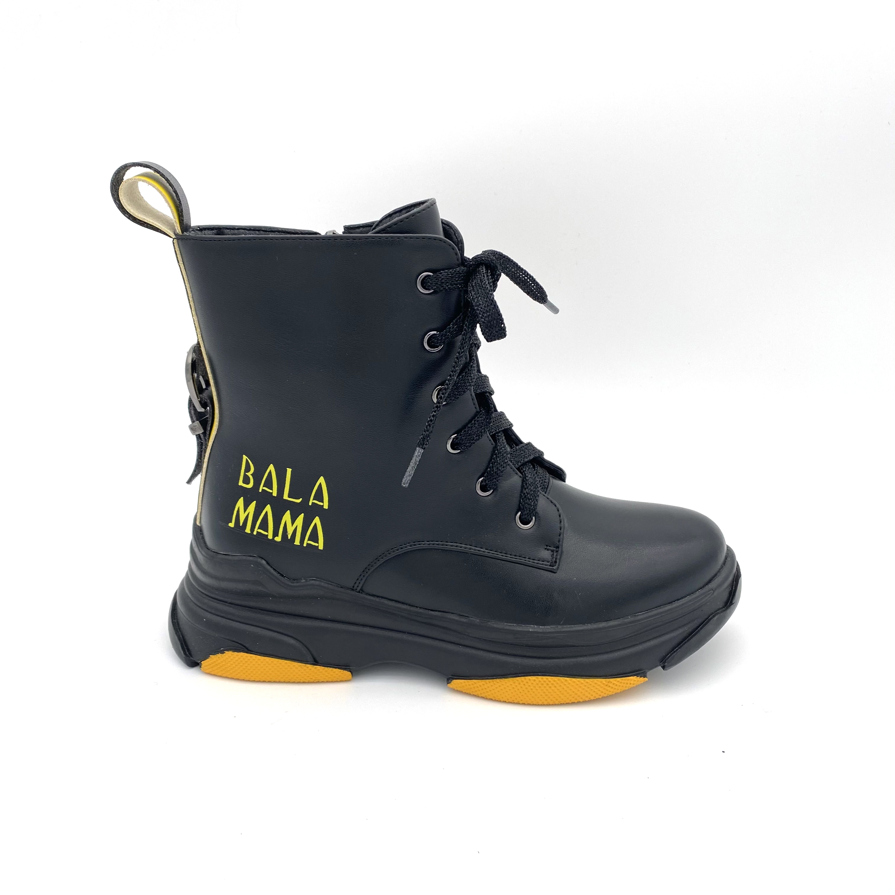 Winter 2020 new fashion boys and girls thick bottom lace-up zipper waterproof platform for children outdoor black Martin boots