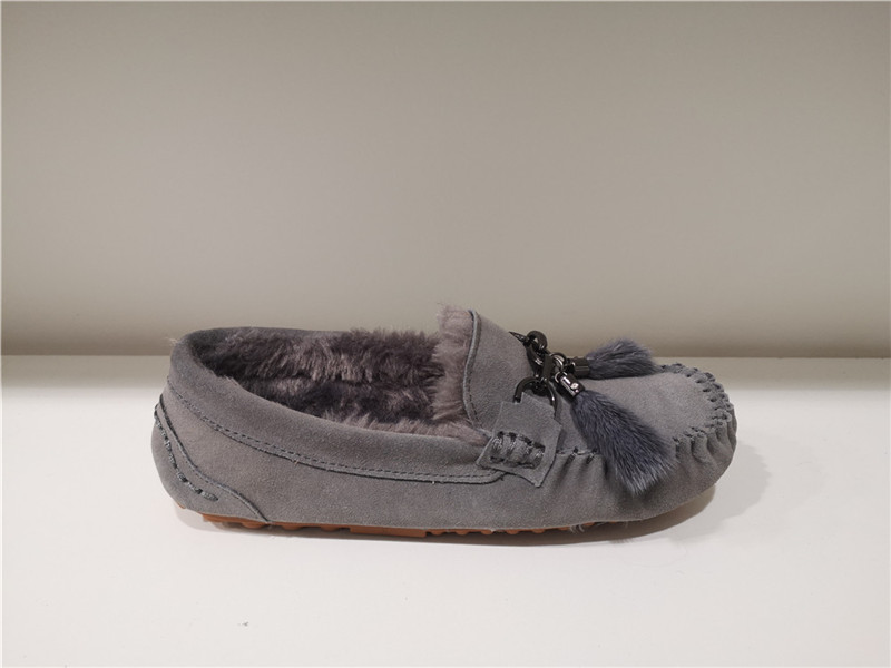 Ladies Moccasin Driving shoes Indoor Outdoor Bootie Slippers Sheepskin Mule/Fake fur Slip on Winter Suede Booties Metal Lace