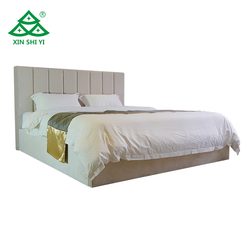 Hotel custom velvet fabric king bed