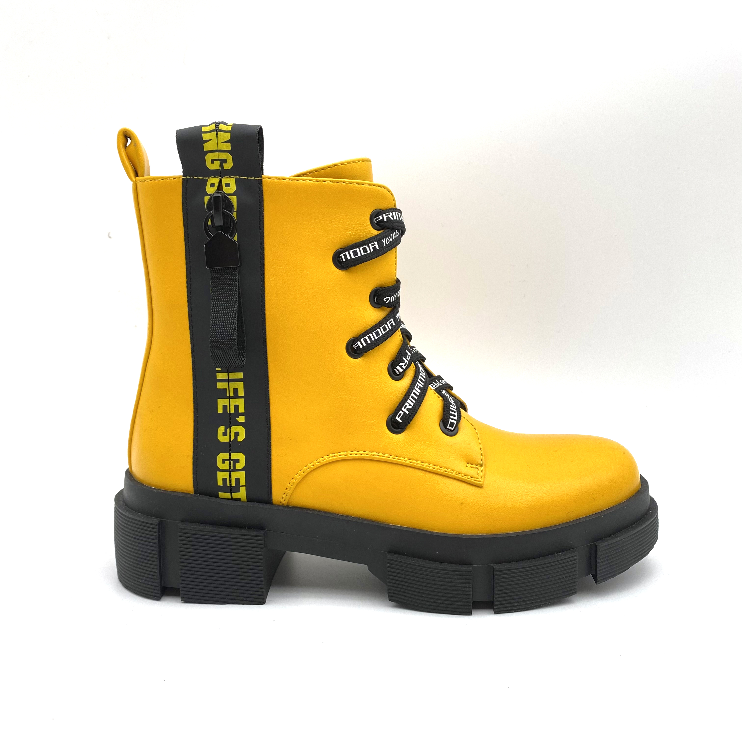 Winter 2020 new fashion boys and girls thick bottom lace-up zipper waterproof platform outdoor color Martin boots for children