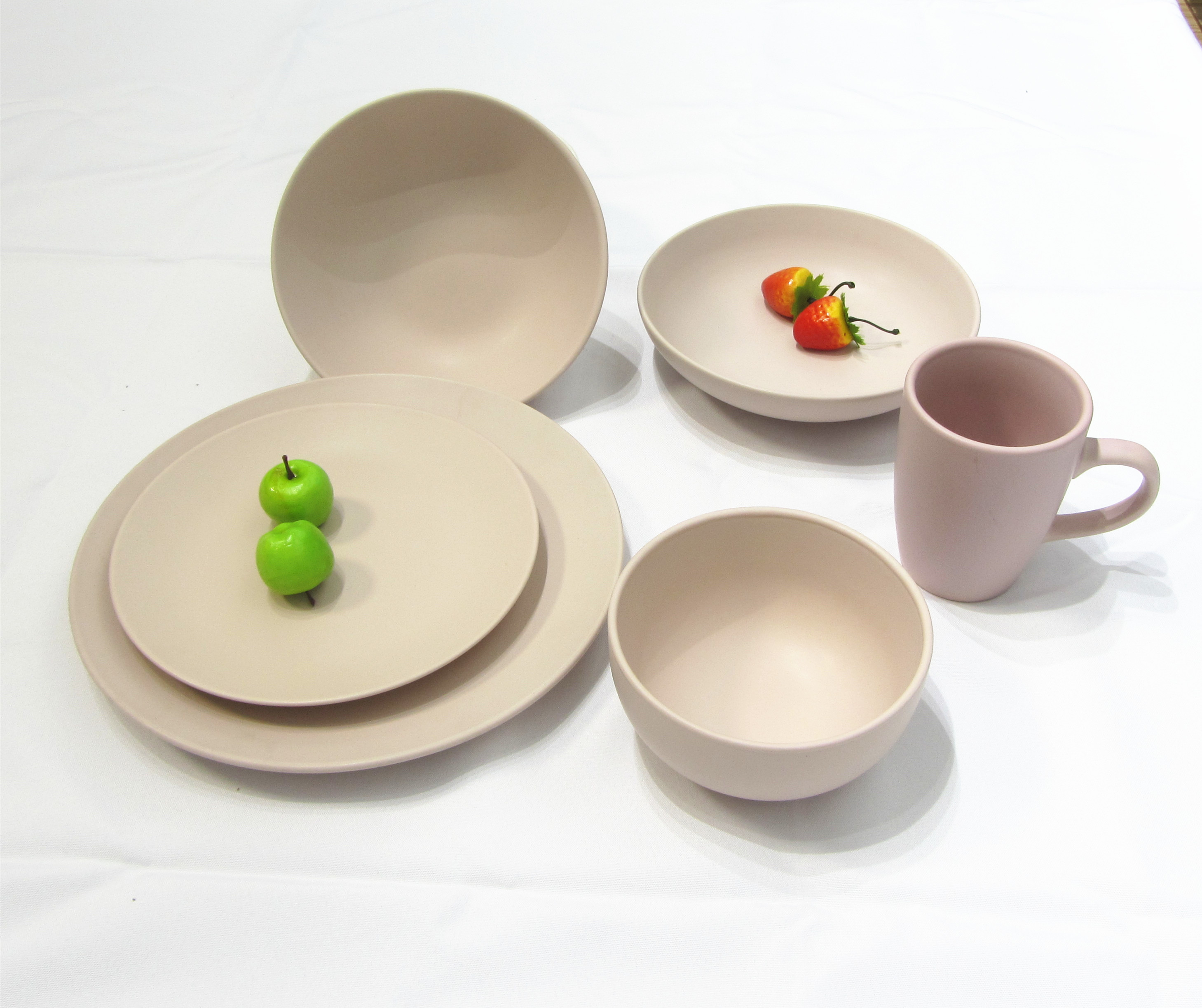 Ceramic matte color glazed dinner set plate bowl and mug set