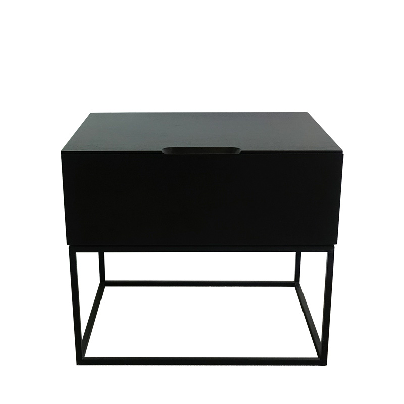 Hotel bedroom nightstand with one drawer and soft closing