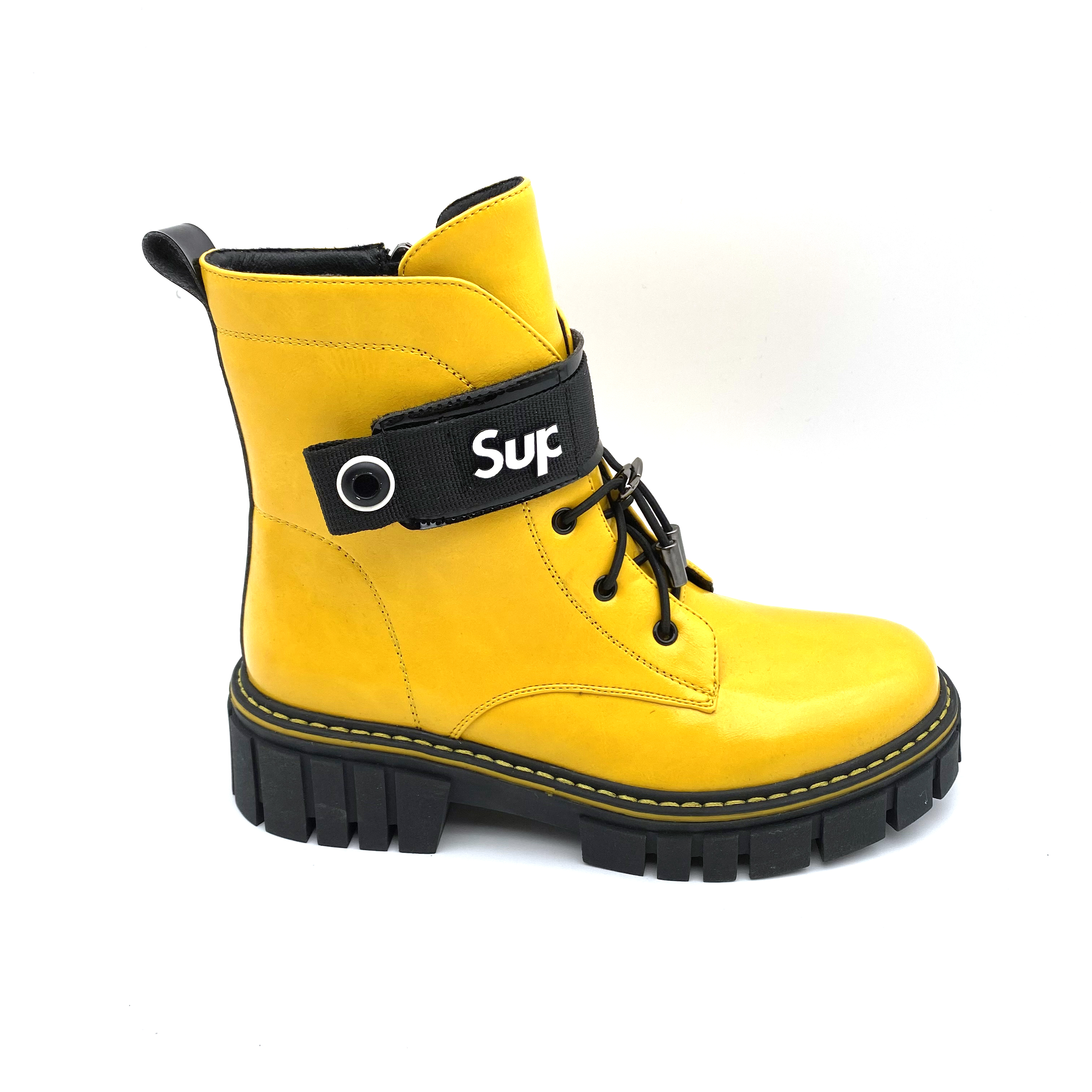 Winter 2020 new fashion boys and girls thick bottom lace-up zipper waterproof platform outdoor color Martin boots for children