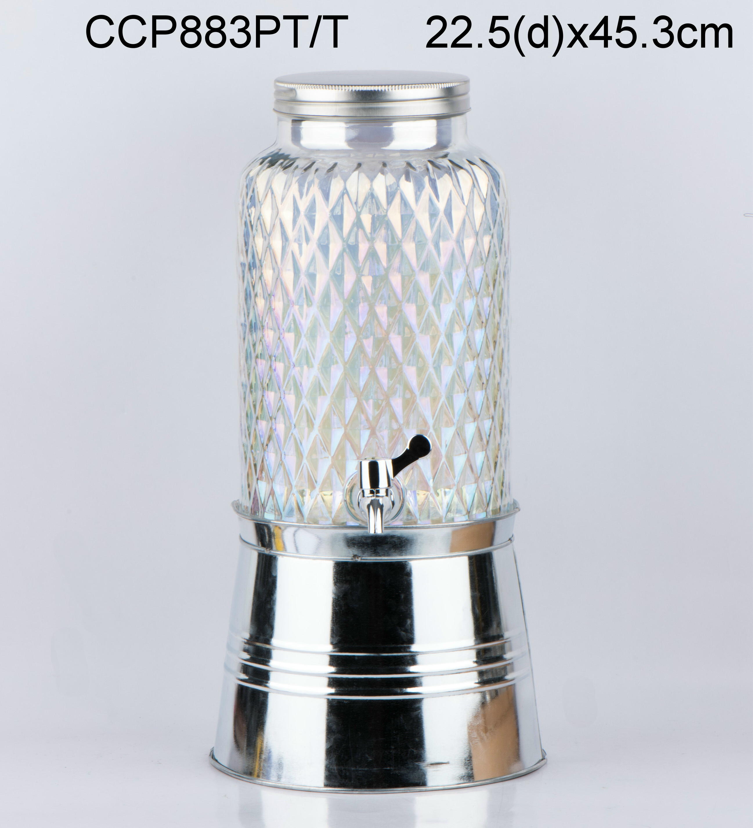 5.7L glass juice dispenser with ice bucket