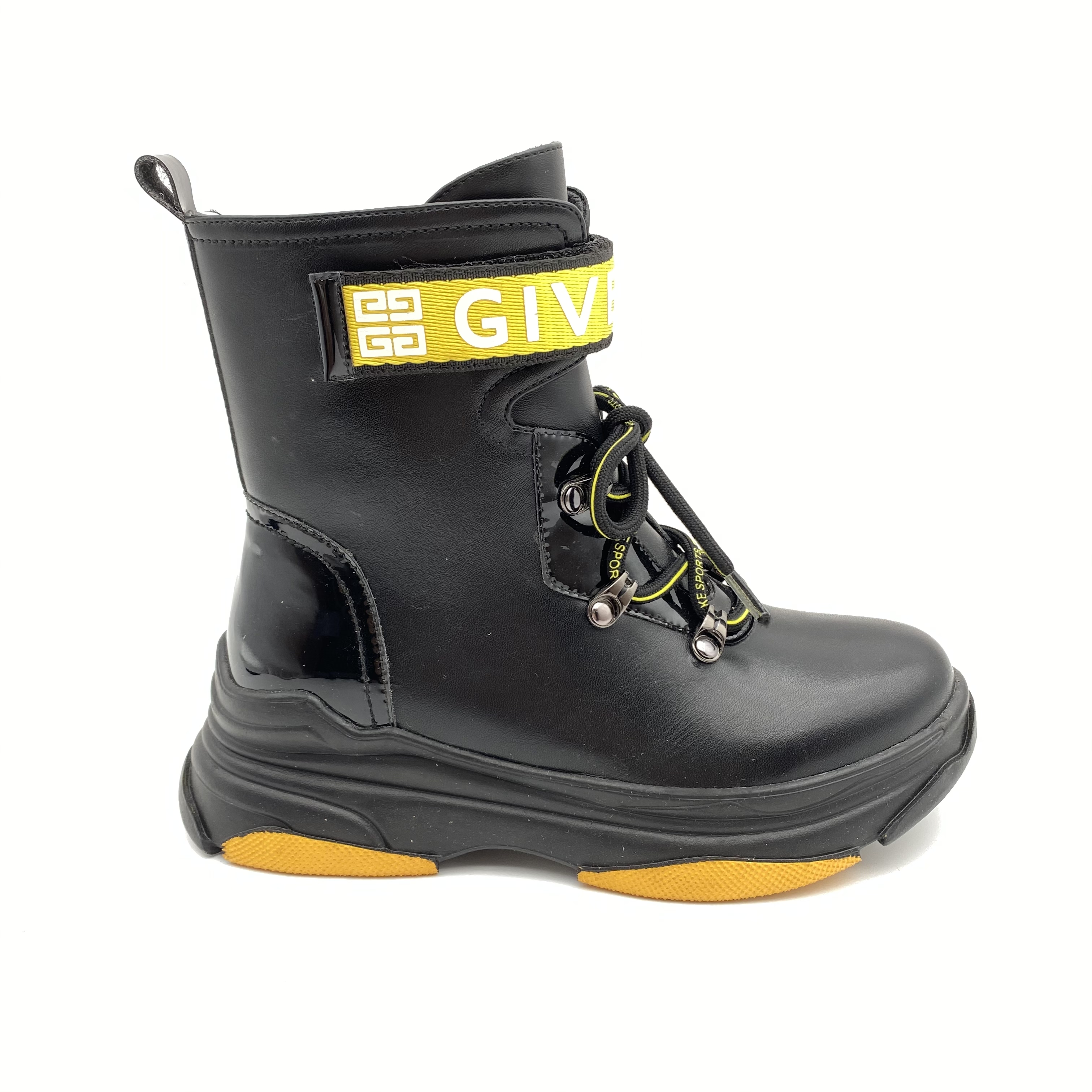 Winter 2020 new fashion boys and girls thick bottom lace-up zipper waterproof children's outdoor Martin boots