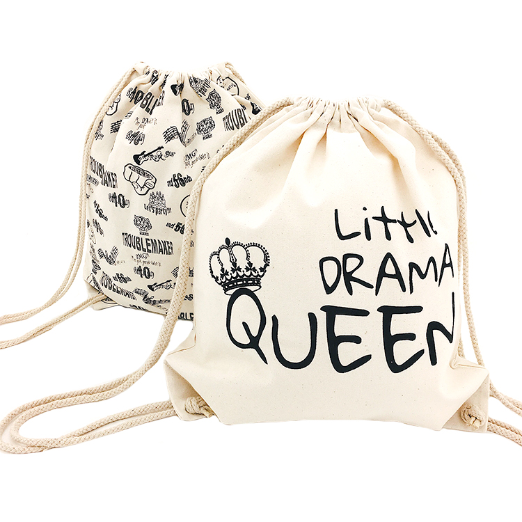 cotton twill fabric drawstring bag