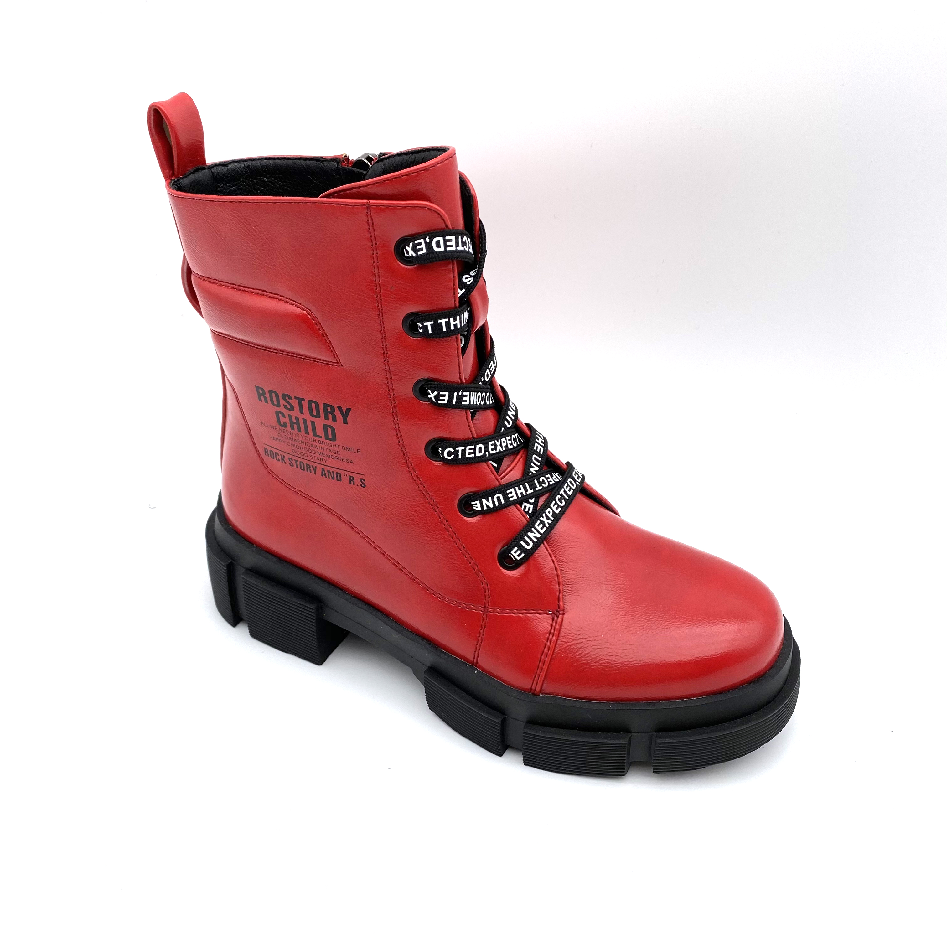 Winter 2020 new fashion boys shoes girls shoes lace-up zipper waterproof children's outdoor black Martin boots