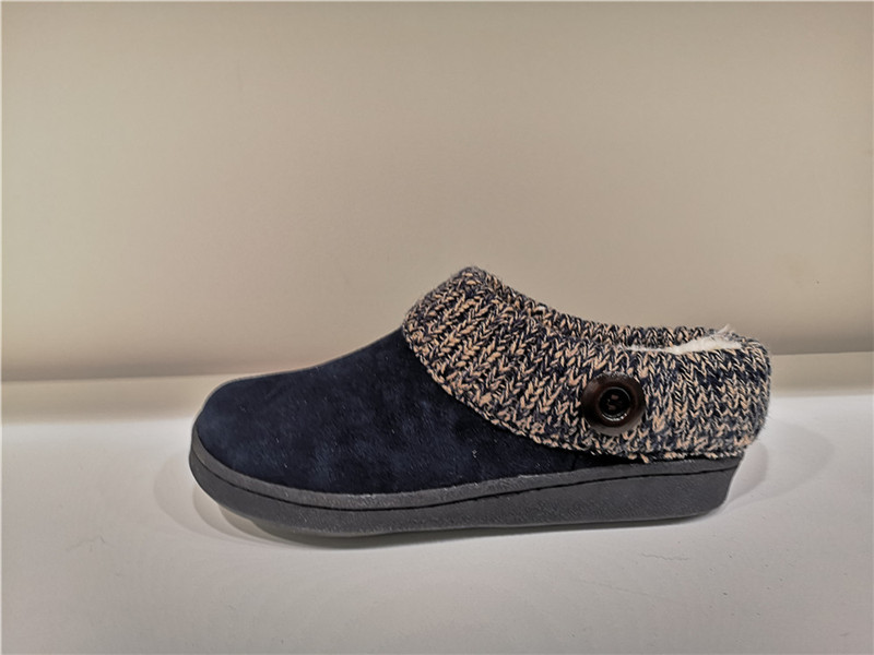 Ladies Indoor Outdoor Bootie Slippers Sheepskin Mule/Fake fur Slip on Winter Bootie Water-Resistant Suede Booties Knitting Cuff